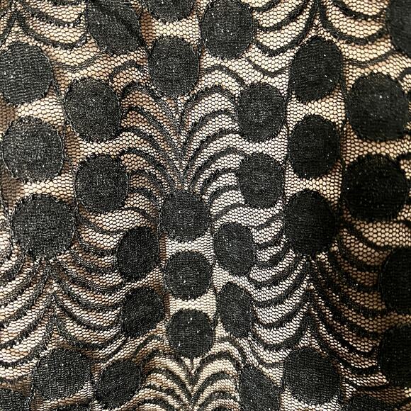 MACY'S JUMP APPAREL NWT Nude Cream & Black Lace Maxi Dress Gown - Size 3/4 - Picture 4 of 10